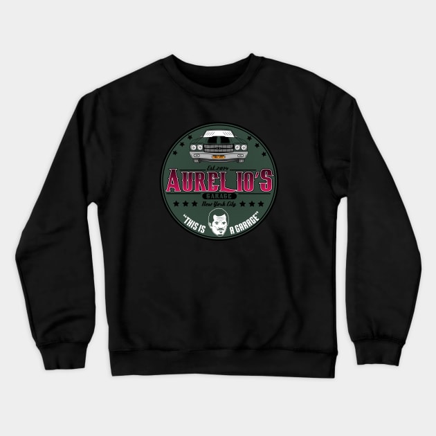 Aurelio's Garage Crewneck Sweatshirt by carloj1956